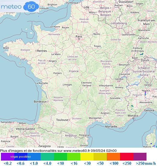 Picture of French rainfall radar